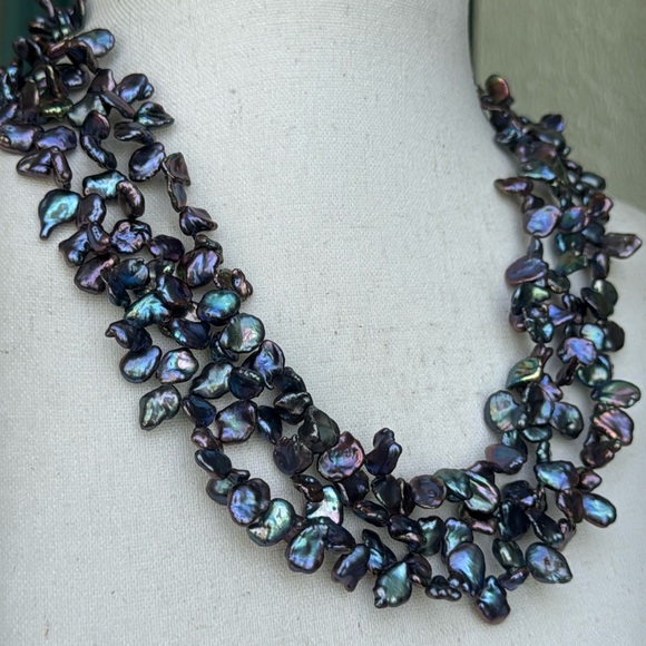 RARE vintage Lucas Lameth triple strand pearl necklace - Picture 2 of 8